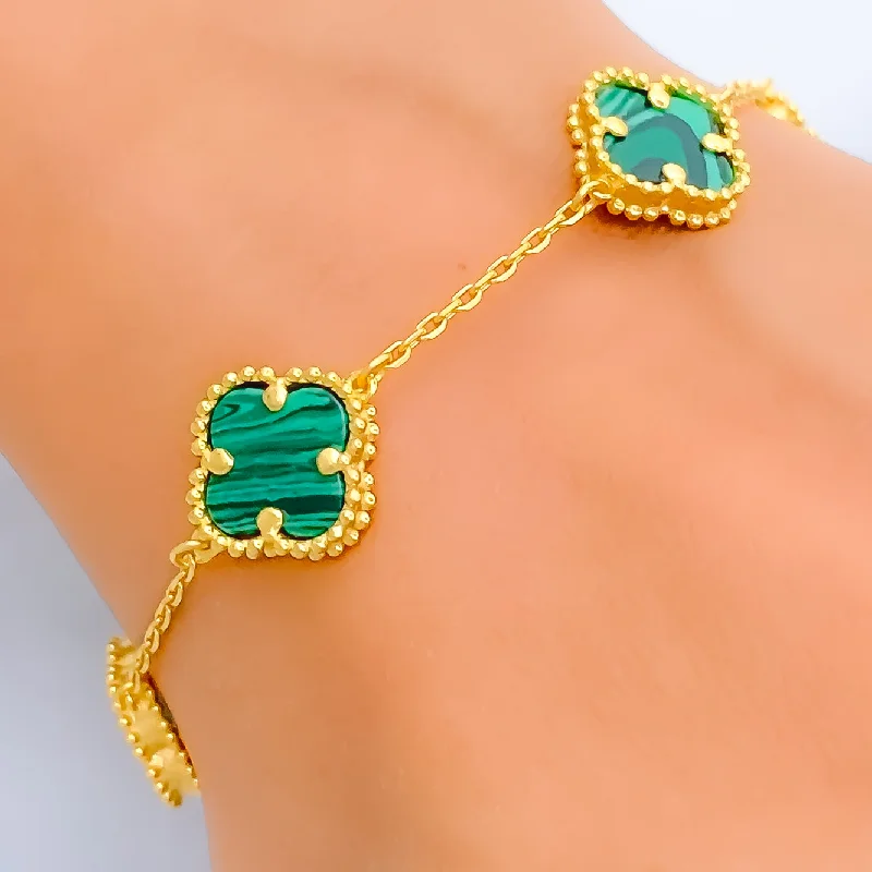 Women’s colorful bangles-Adorned Grandiose 21k Gold Bracelet