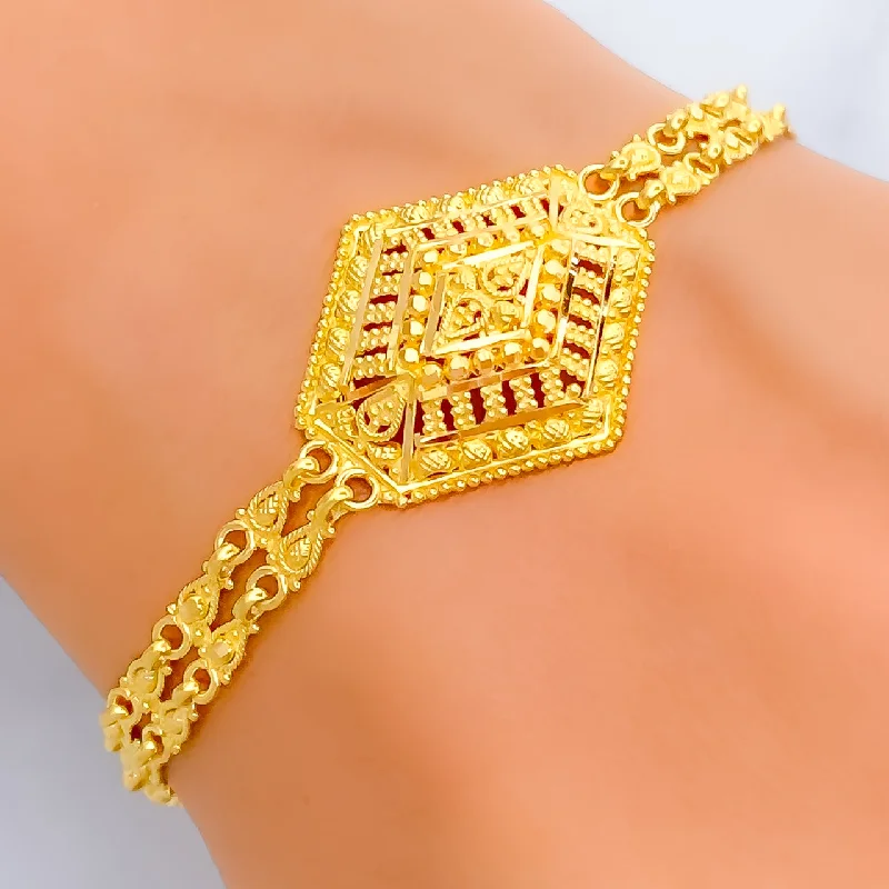 Women’s pearl-studded bracelets-Fancy Stunning 22k Gold Bracelet