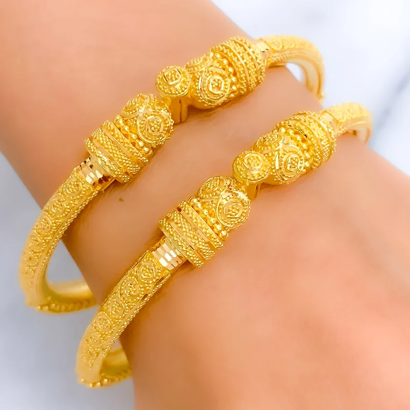 Women’s gemstone bangles-Elevated Palatial Pipe Bangles