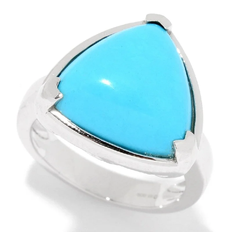 Women’s thick bands rings-925 Sterling Silver Sonora Beauty Turquoise Solitaire Ring