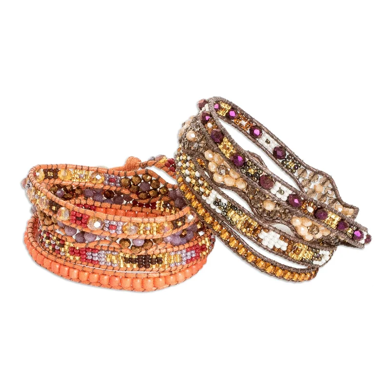 Women’s diamond-studded bracelets-Novica Handmade Protection And Abundance Positive Energy Bracelets (Pair)