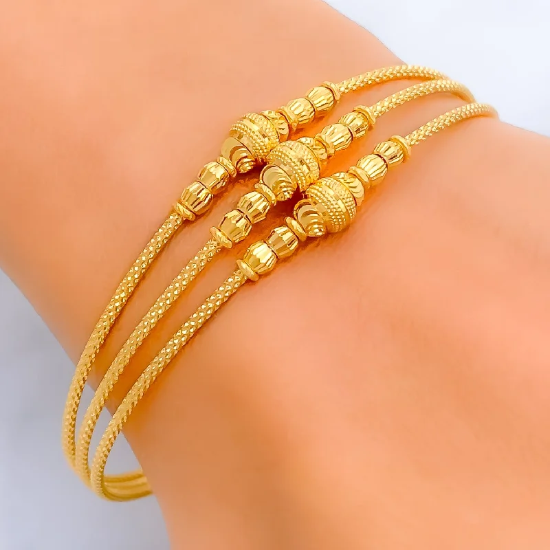 Women’s fashion bangles-Stylish Brilliant 22k Gold Bangle Bracelet