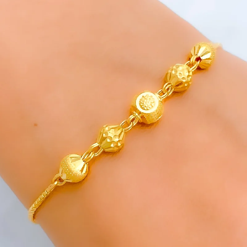 Women’s stackable bracelets-Gorgeous Orb Bolo 22k Gold Bracelet