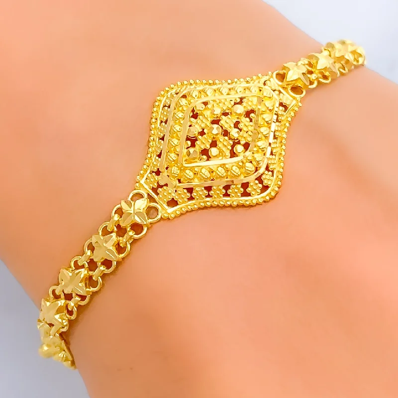 Women’s luxury diamond bangles-Jazzy Lush 22k Gold Bracelet