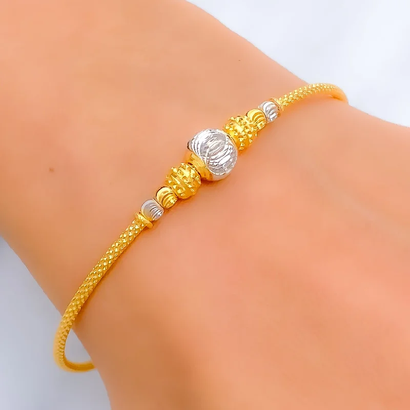 Women’s friendship bracelets-Dynamic Contemporary 22k Gold Bangle Bracelet