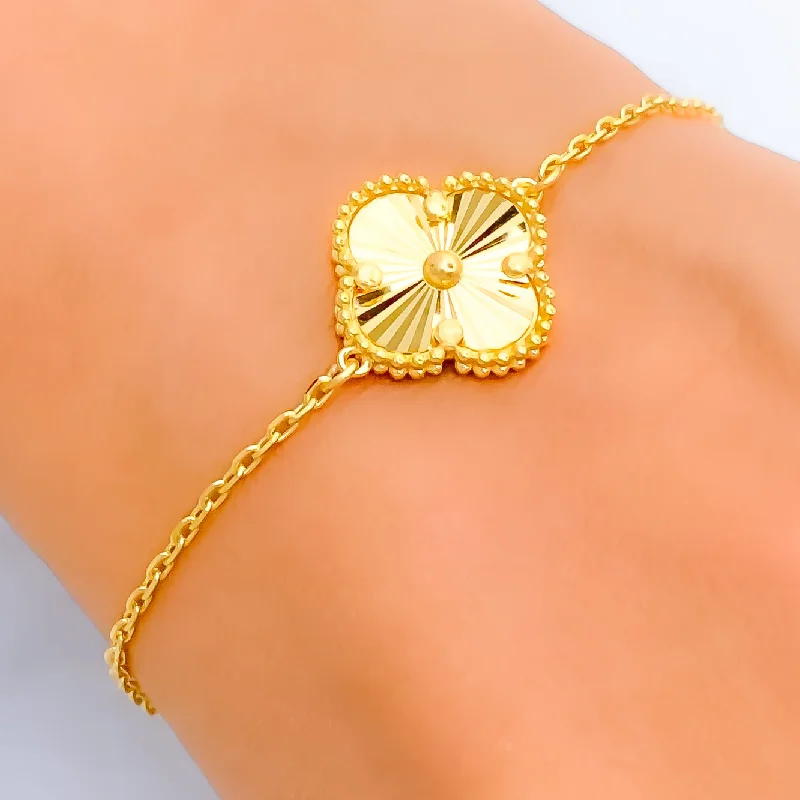 Women’s engraved charm bracelets-Eternal Radiant 21k Gold Bracelet