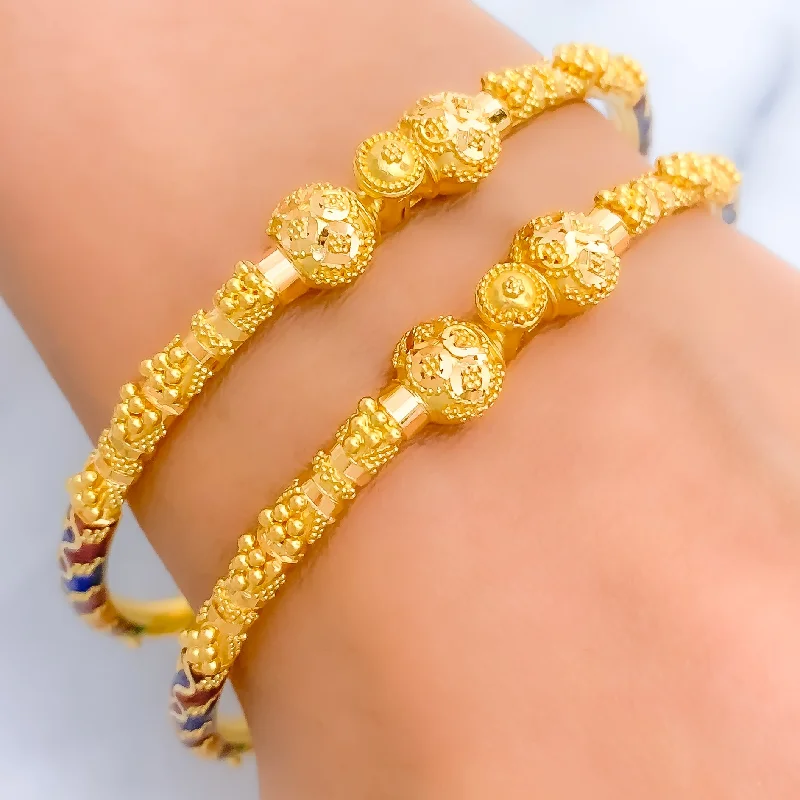 Women’s diamond-studded bracelets-Colorful Charming Pipe Bangles