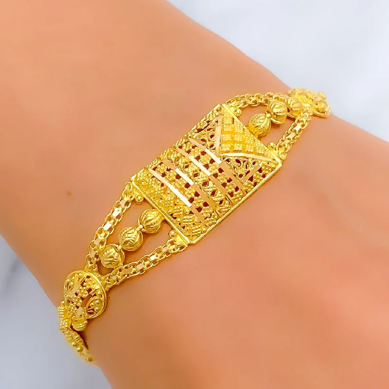 Women’s chunky bangles-Luscious Shimmering 22k Gold Bracelet