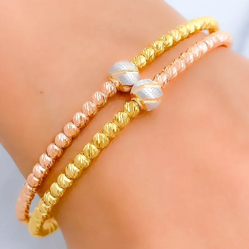 Women’s stackable bangles-Elegant Rose 22k Gold Bangle Bracelet