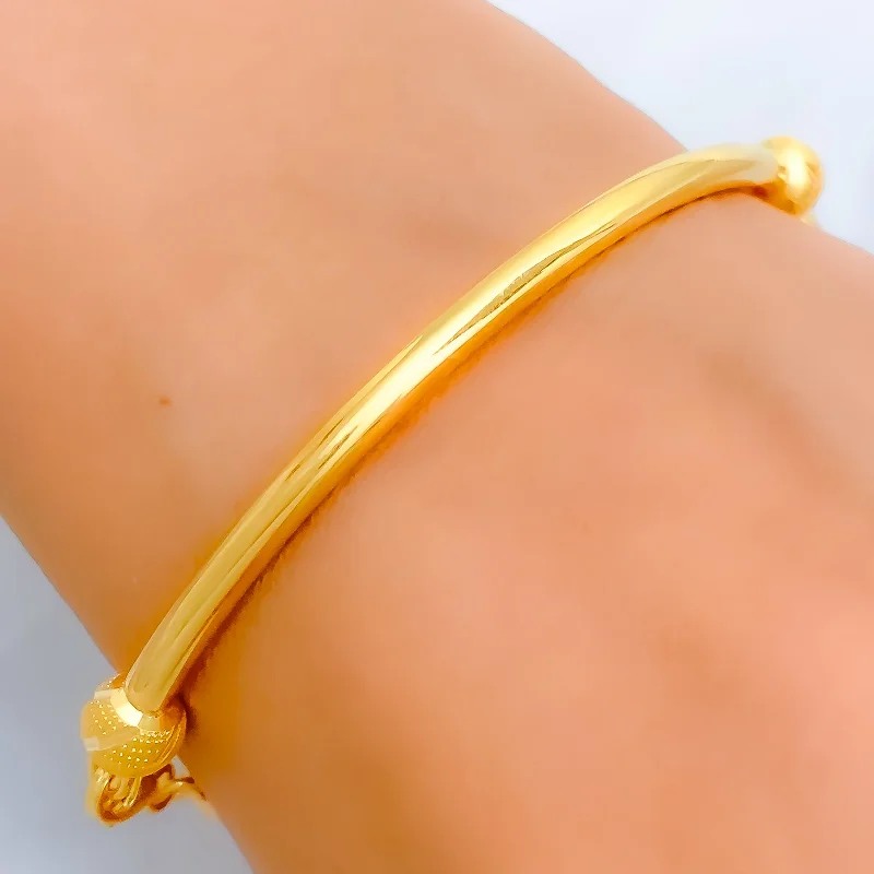 Women’s friendship bracelets-Chic Reversible 22k Gold Bangle Bracelet