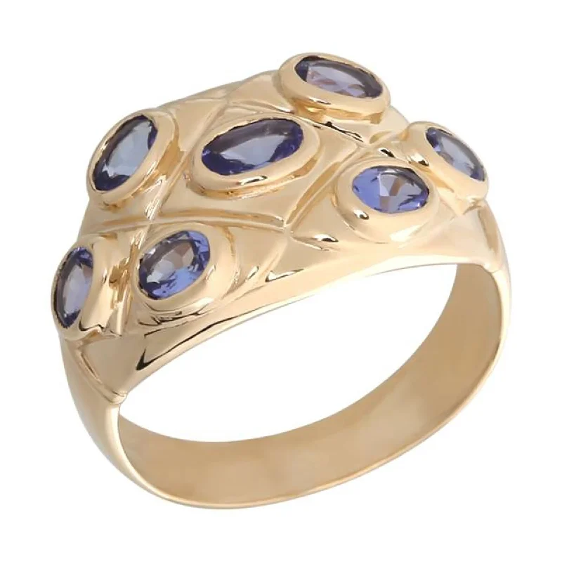 Women’s elegant rings-14K Gold Tanzanite Bezel Set Ring