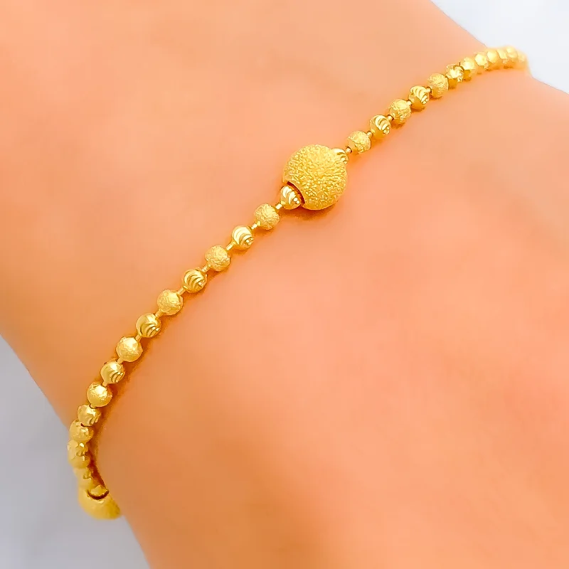 Women’s timeless bracelets-Jazzy Beaded 22K Gold Bracelet