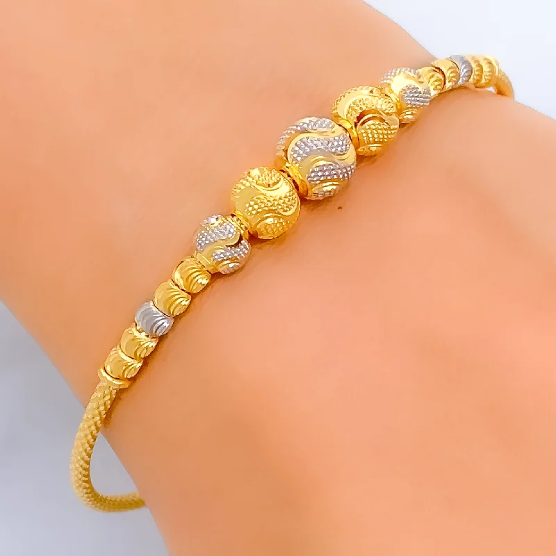 Women’s friendship bracelets-Artistic Dazzling 22k Gold Bangle Bracelet