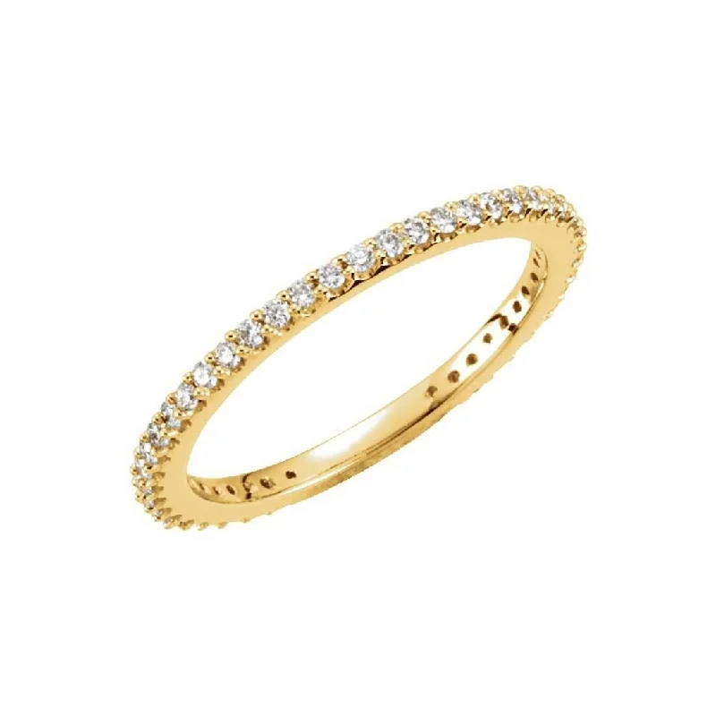 Women’s personalized rings-Curata 14k Yellow Gold Polished 0.33 Carat Diamond Stackable Ring