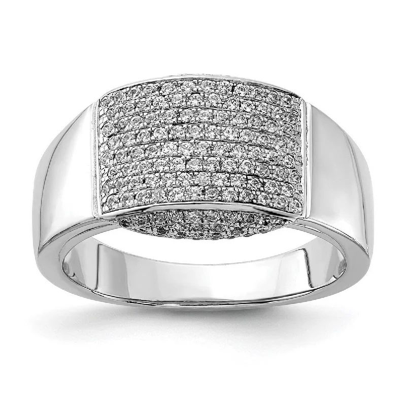 Women’s art deco rings-Curata 925 Sterling Silver and CZ Cubic Zirconia Simulated Diamond Fancy Ring