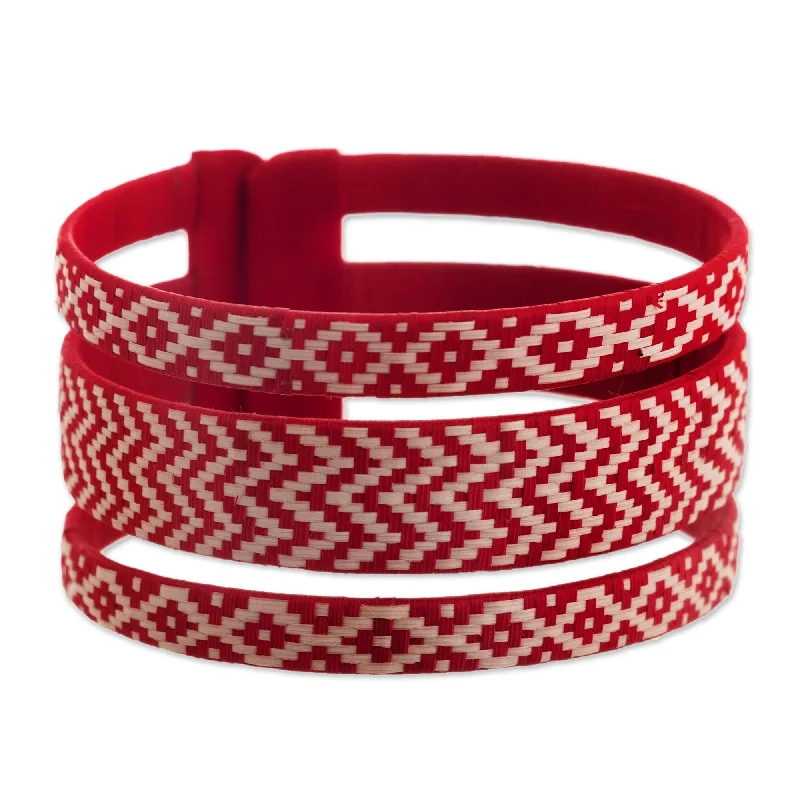 Women’s boho bangles-Novica Handmade Red River Wisdom Natural Fiber Cuff Bracelet