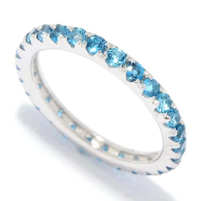 Women’s engagement rings-Sterling Silver London Blue Topaz Band Ring