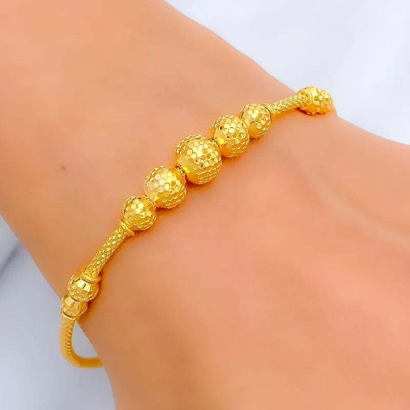 Women’s wrap bracelets-Counter Captivating 22k Gold Bangle Bracelet