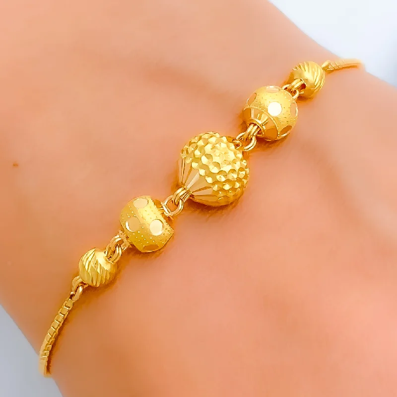 Women’s vintage bracelets-Polka Dot Bolo 22k Gold Bracelet