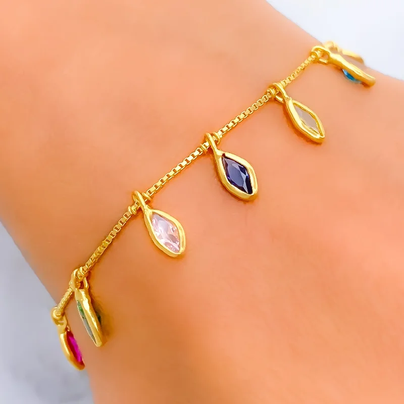 Women’s personalized bracelets-Stylish Grandiose 22k Gold CZ Bracelet