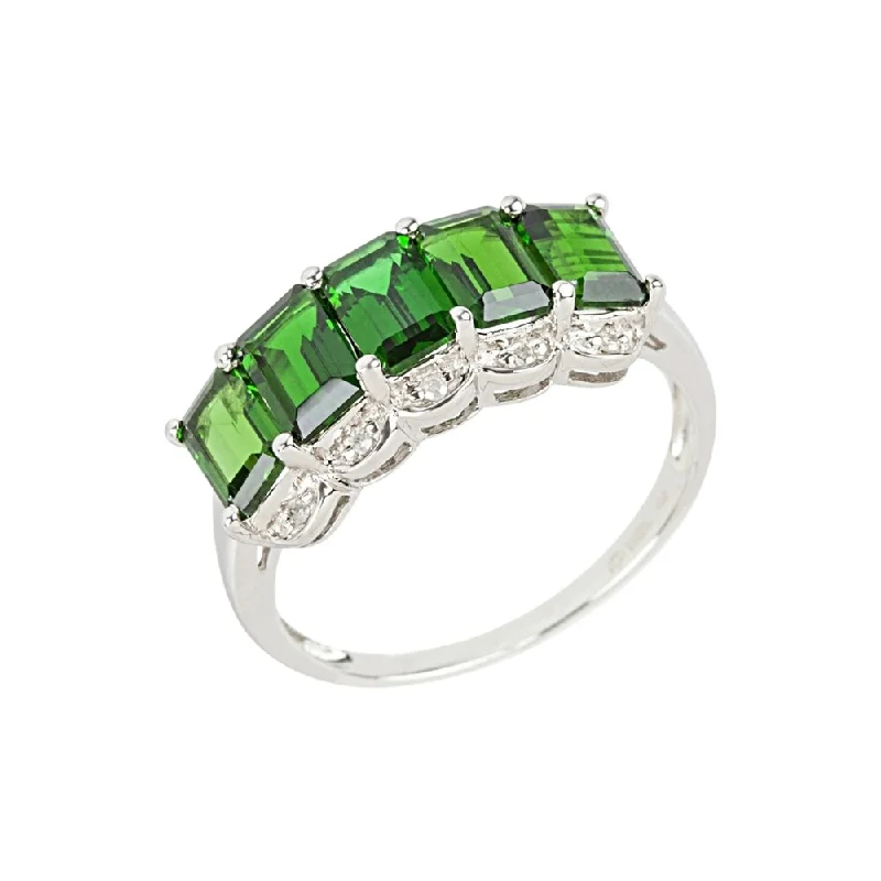 Women’s pearl rings-Platinum over Sterling Silver Chrome Diopside Ring