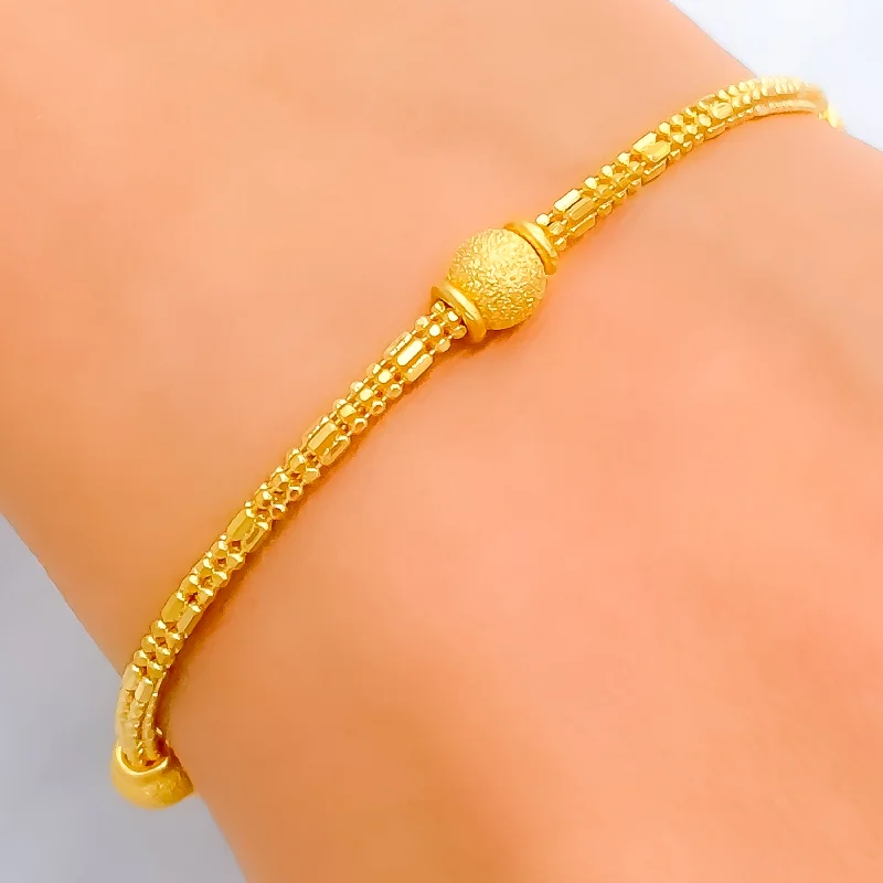 Women’s unique bangles-Dainty Lush 22K Gold Bracelet