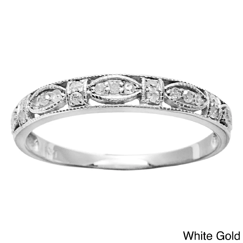 Women’s love rings-10k Gold 1/5ct TDW Diamond Pave Vintage-style Ring