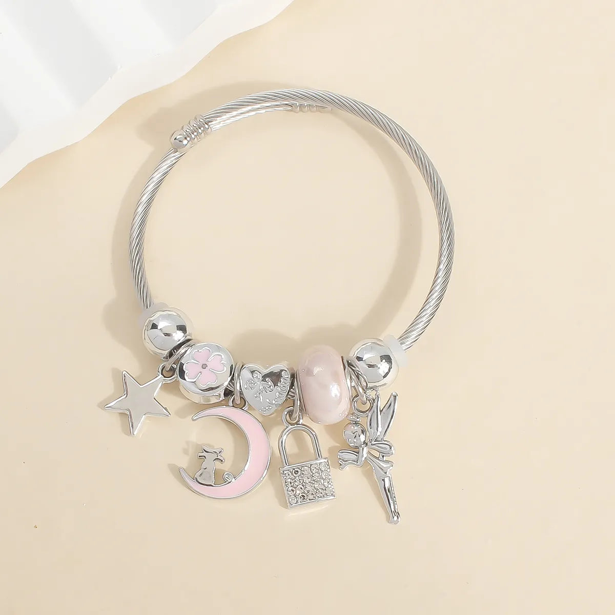 Star Moon Lock Angel Pink