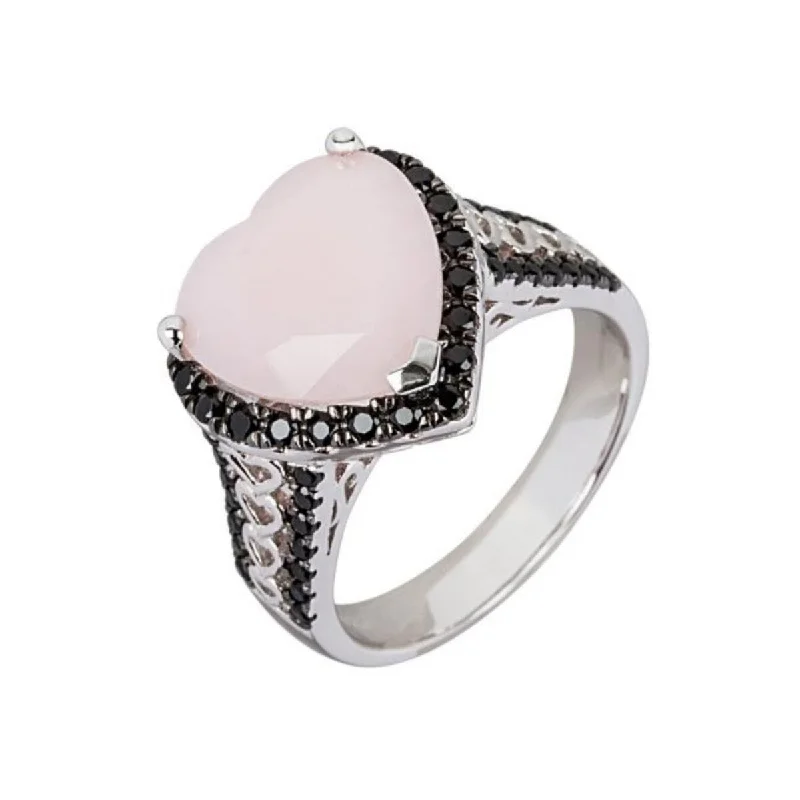 Women’s men’s style rings-925 Sterling Silver Pink Opal and Rhodolite Garnet Ring