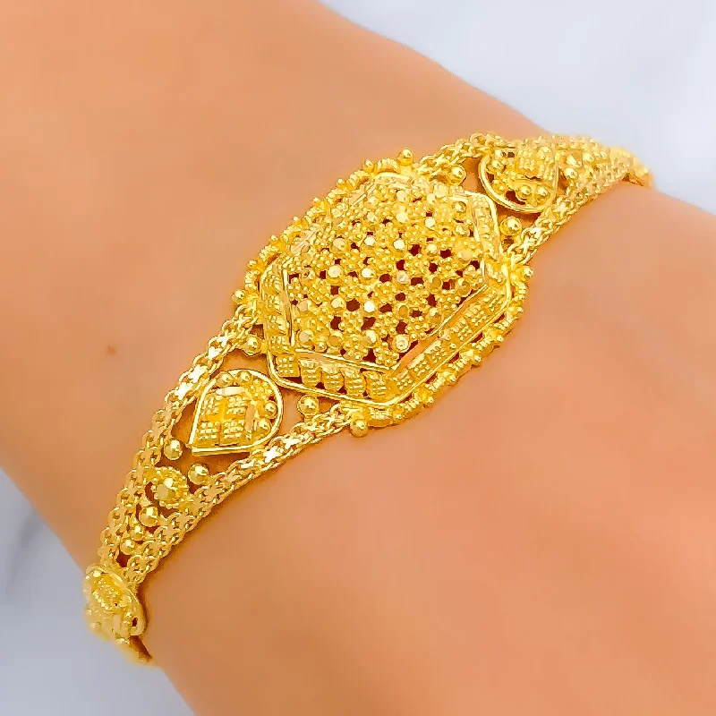 Women’s simple bangles-Jazzy Gorgeous 22k Gold Bracelet