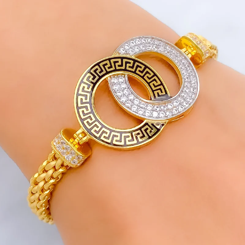 Women’s luxury gold bracelets-Fashionable Ethereal 21k Gold CZ Bracelet