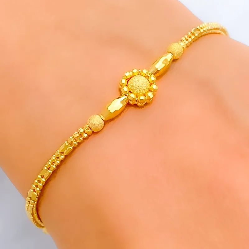 Women’s holiday bracelets-Upscale Multi-Bead 22K Gold Bracelet