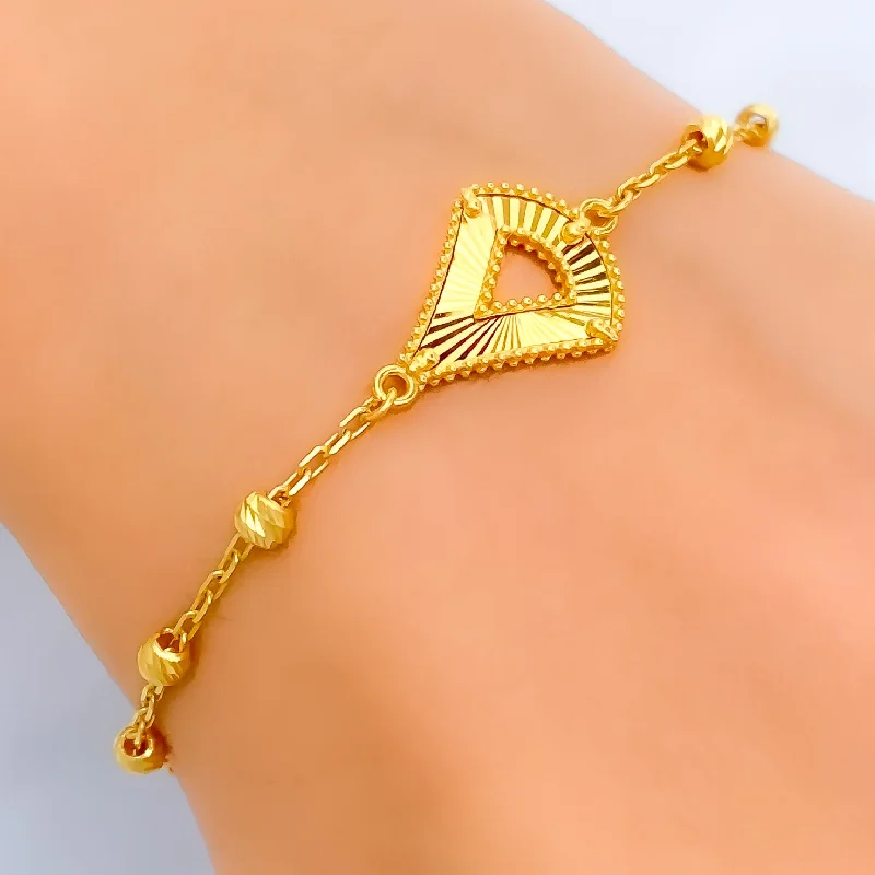 Women’s elegant bracelets-Geometric Attractive 21k Gold Bracelet