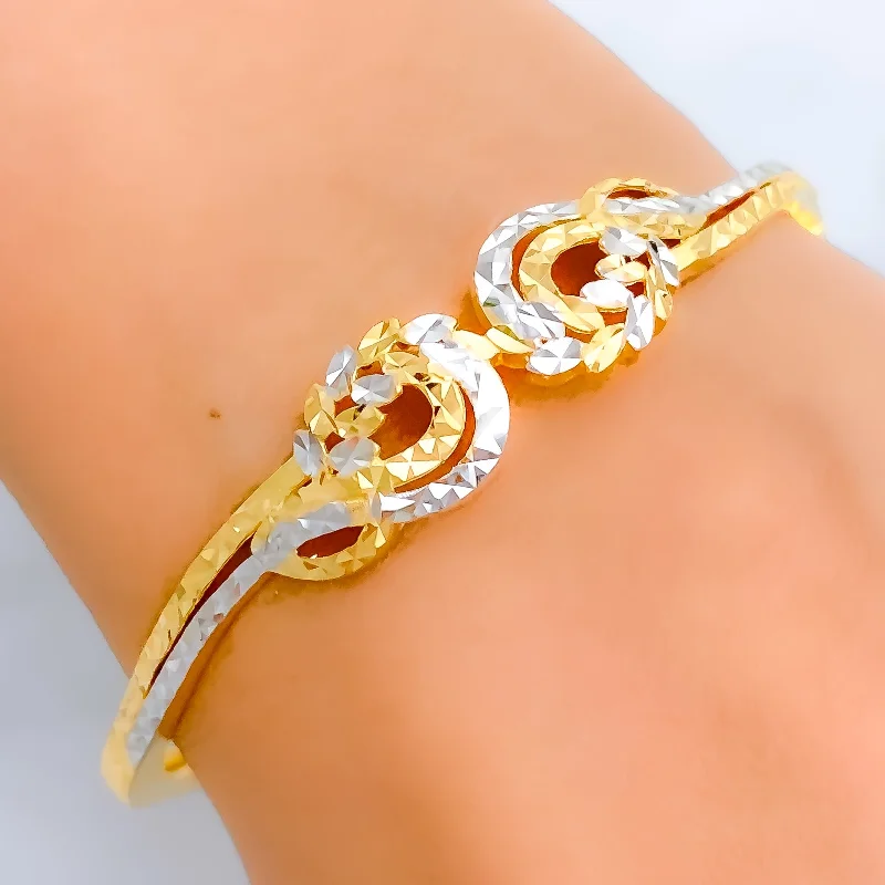 Women’s holiday bracelets-Glowing Vine 22k Gold Bangle Bracelet