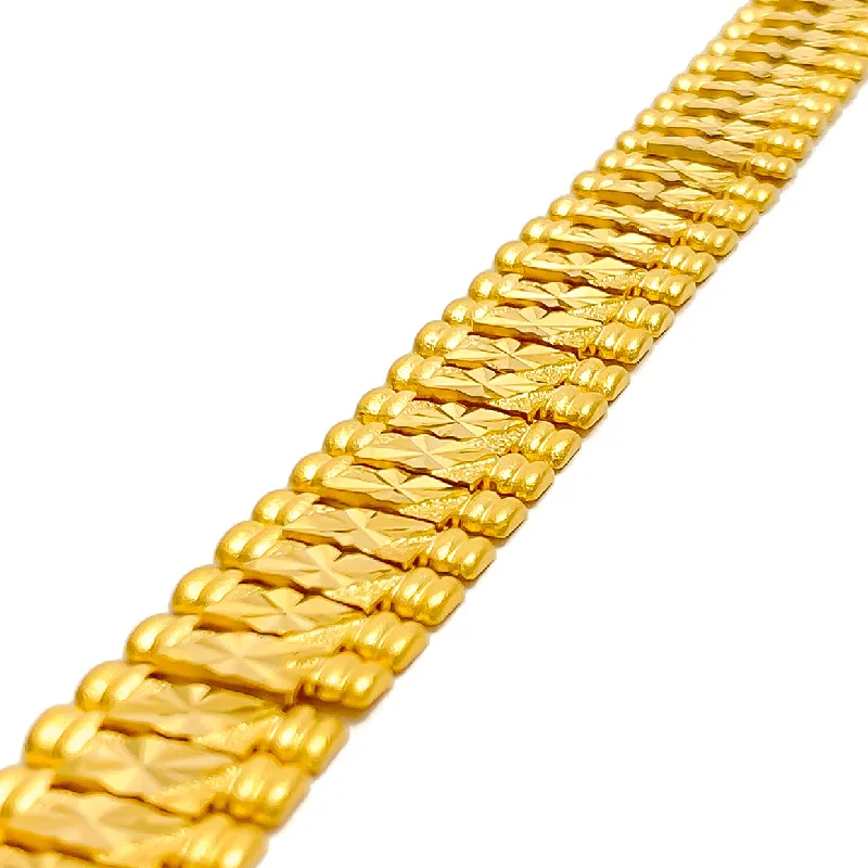 Women’s bangles with diamonds-Stately Ethereal 22K Gold Men's Bracelet