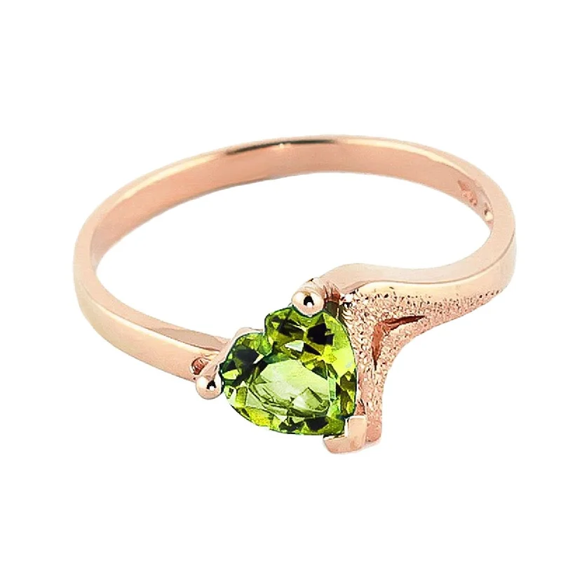 Women’s elegant rings-Classic Natural Green Peridot Ring 0.60 Carat 14k Solid Gold