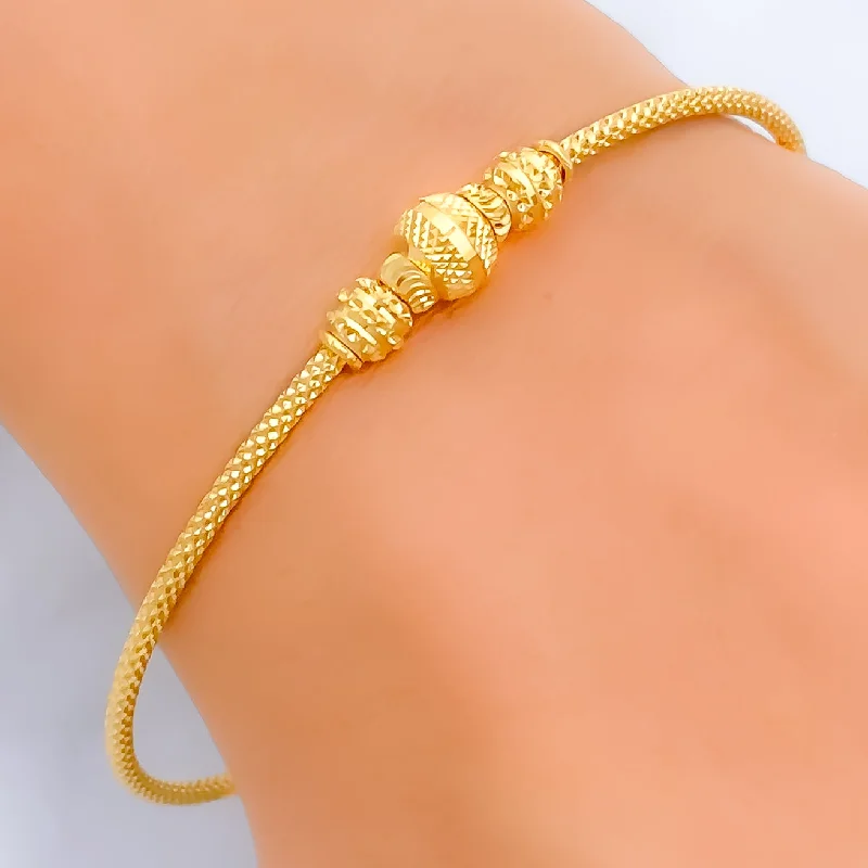 Women’s delicate bracelets-Blooming Classy 22k Gold Bangle Bracelet