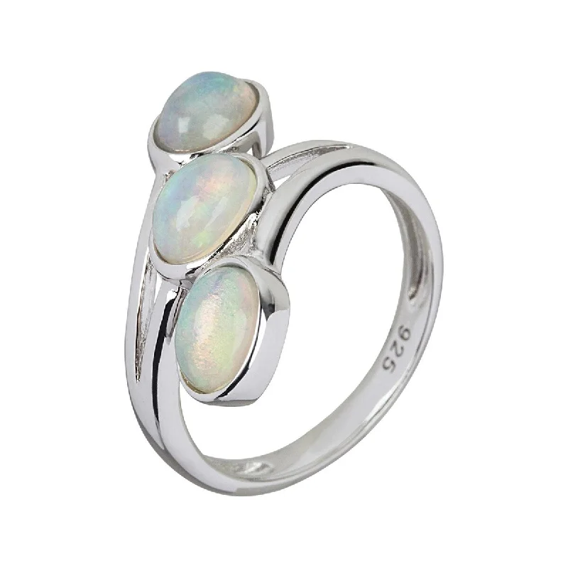 Women’s custom rings-925 Sterling Silver Ethiopian Opal Ring