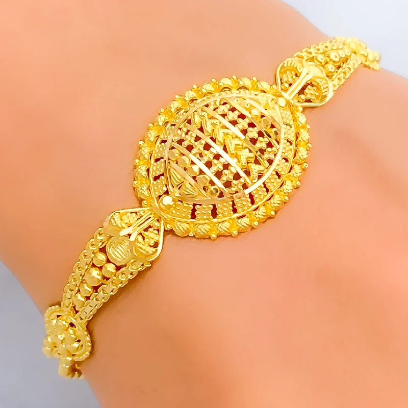 Women’s romantic bangles-Radiant Ritzy 22k Gold Bracelet