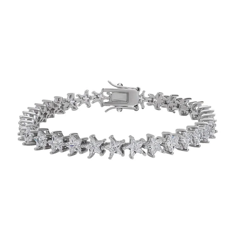 Women’s tennis bracelets-Victoria Townsend .925 Sterling Silver and AAA Cubic Zirconia Star Tennis Bracelet