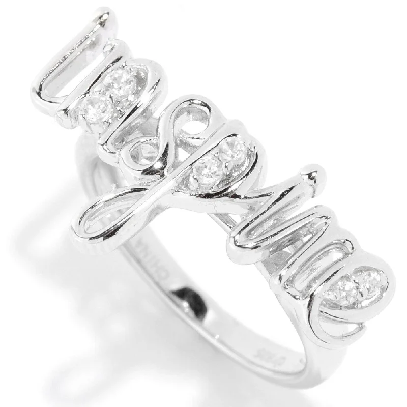 Women’s fine jewelry rings-925 Sterling Silver White Natural Zircon Ring