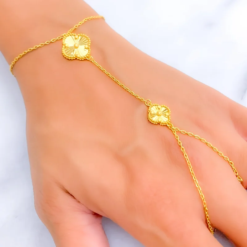 Women’s luxury bangles-Signature Heirloom 21k Gold Finger Bracelet