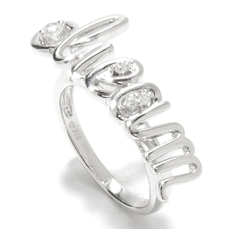 Women’s handmade rings-925 Sterling Silver White Natural Zircon Ring