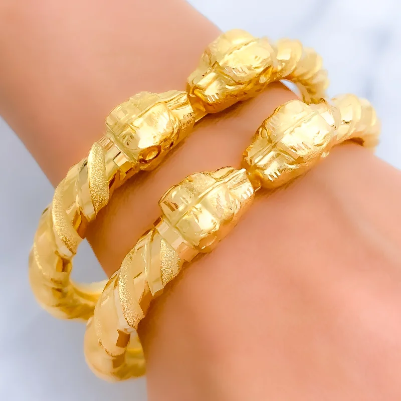 Women’s oversized bangles-Extravagant Engraved Pipe Bangles