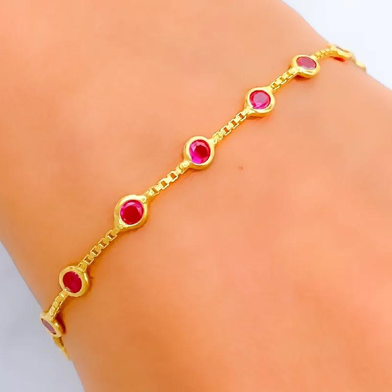 Women’s cuff bracelets-Chic Radiant 22k Gold CZ Bracelet