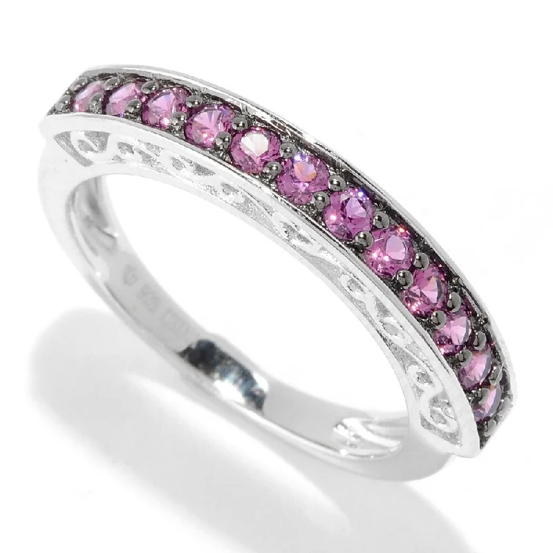 Women’s diamond rings-Rhodium Over Sterling Silver 0.54ctw Rhodolite Ring