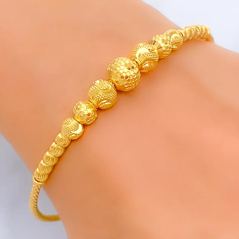 Women’s diamond tennis bracelets-Fashionable Sparkling 22k Gold Bangle Bracelet