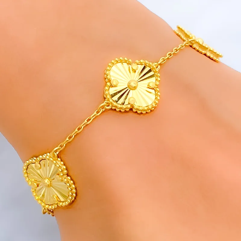 Women’s statement bangles-Glimmering Chic 21k Gold Bracelet