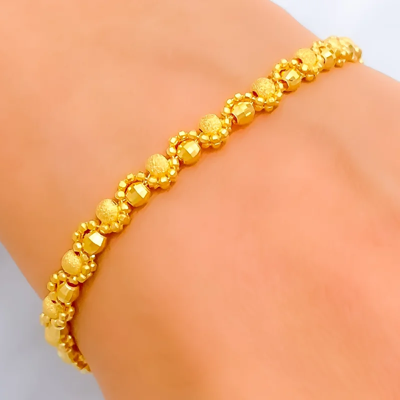 Women’s chic bangles-Versatile Glowing 22K Gold Bracelet