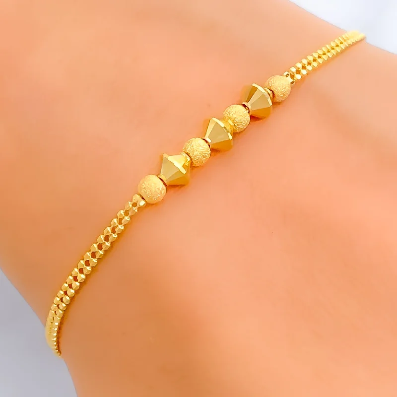 Women’s fashion bangles-Dainty Petite 22K Gold Bracelet